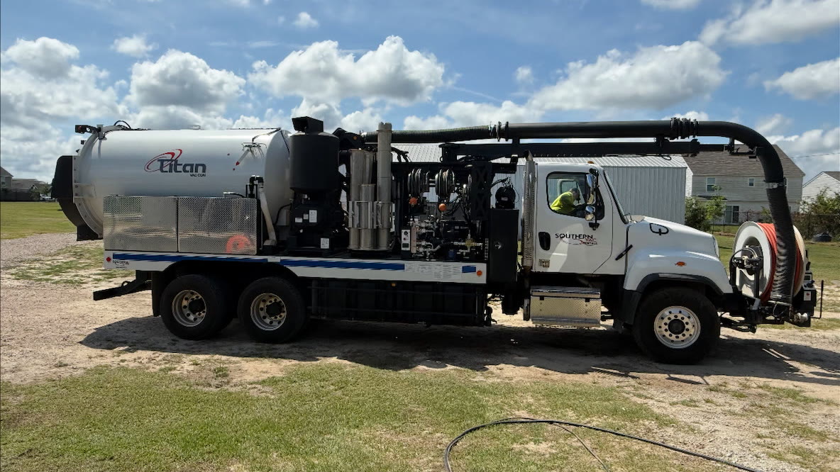 Vacuum truck used for sludge and liquid solids removal and transport